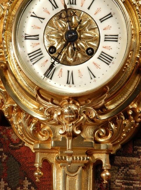 fig 3. Early Antique French Cartel Wall Clock ~ French - Circa 1870.